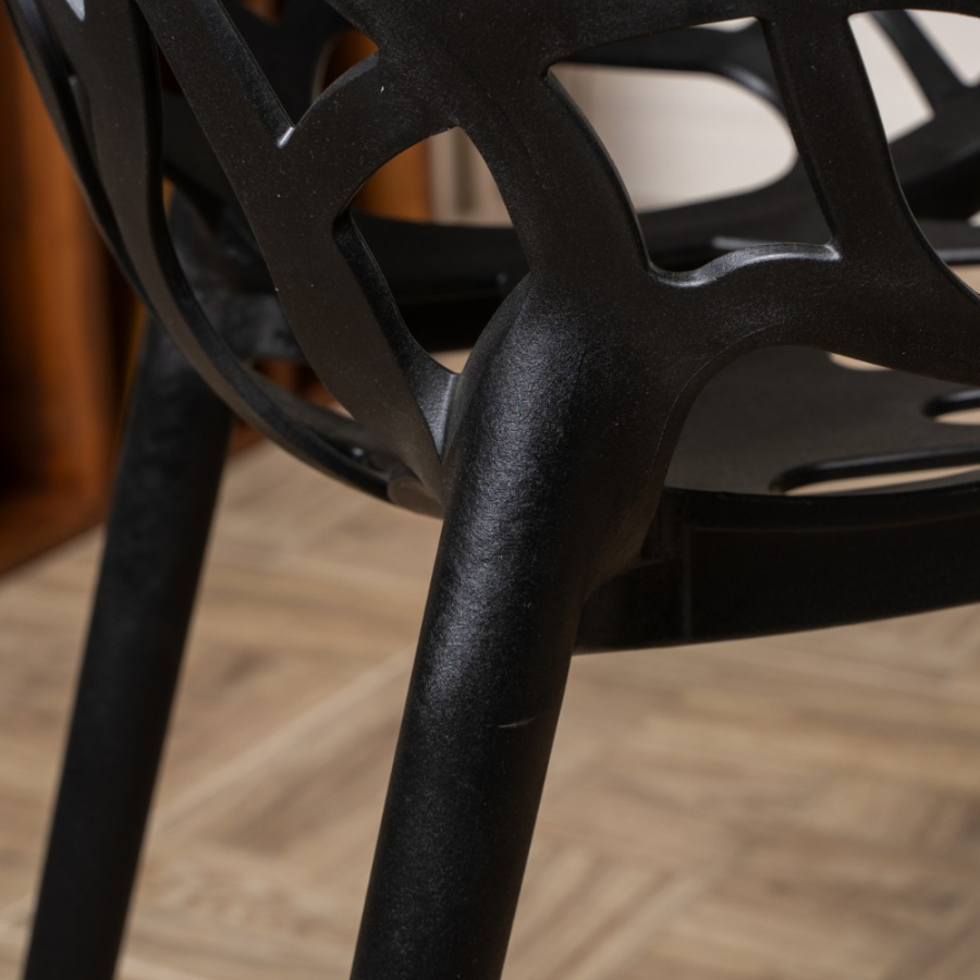 Комплект стол TOM (черный) + 4 стула ARIA (черный)