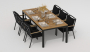 Обеденная группа  TELLA FESTA plus каркас карбон / стол тик 180 / ткань антрацит