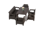 Комплект мебели YALTA BIG FAMILY SOFA 7 SET (Ялта) темно коричневый из пластика под искусственный ротанг