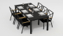 Обеденная группа  DOLLA FESTA - каркас карбон / стол алюминий 220 / ткань черная