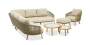 Авеста Комплект лаунж мебели бежевый/светло-коричневый, тик/алюминий/веревка