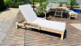 Шезлонг деревянный с матрасом Rimini бежевый