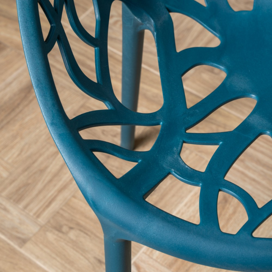 Комплект стол TOM (черно/белый) + 4 стула ARIA (сатин)