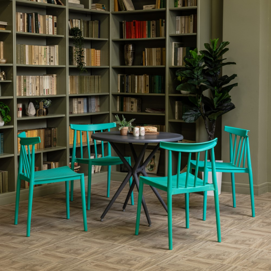 Комплект стол TOM (Серый) + 4 стула KAI (Тиффани)