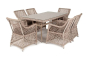 Латте бежевая обеденная группа из искусственного ротанга