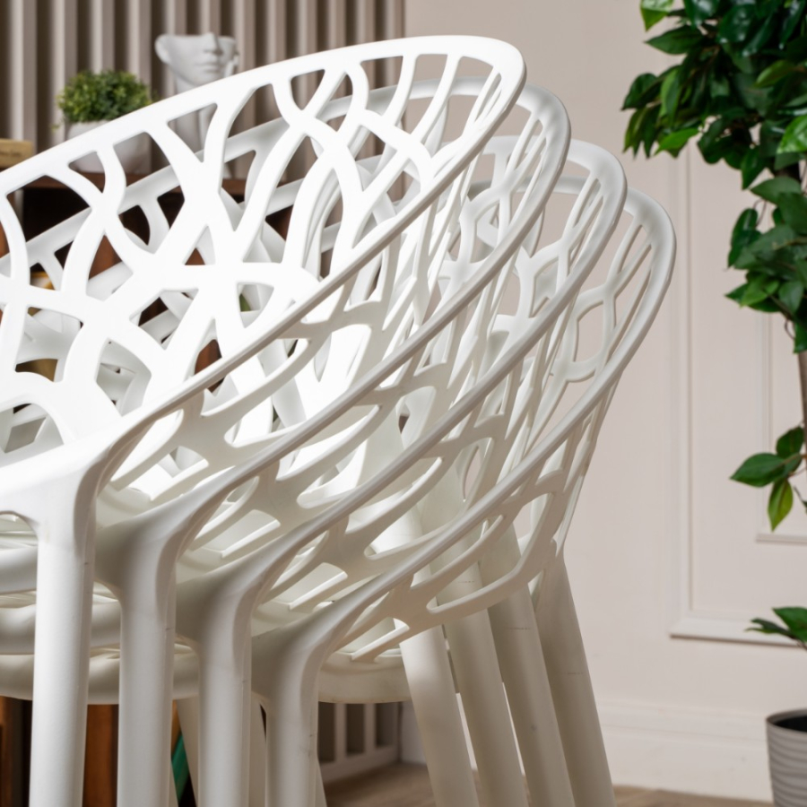 Комплект стол TOM (капучино) + 4 стула ARIA (белый)