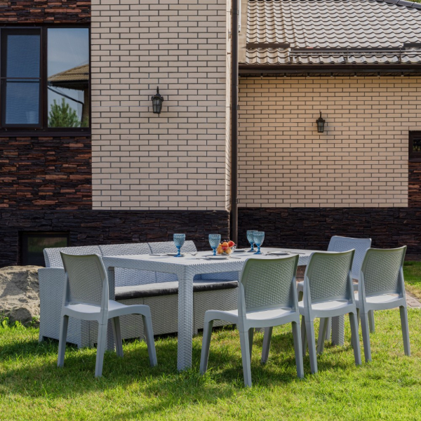 Обеденный комплект Royal Family JULY XXL светло-серый