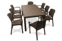 Обеденная группа YALTA FAMILY 8 (Ялта) темно коричневая из пластика под искусственный ротанг