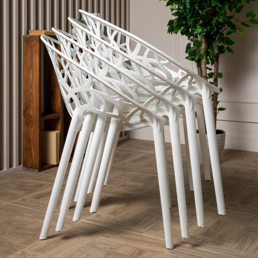 Комплект стол TOM (капучино) + 4 стула ARIA (белый)