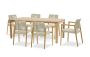 Коста тик Комплект обеденной мебели натуральный/бежевый, тик/алюминий/веревка, 6 персон