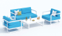 Лаунж зона SILENA голубая - белый каркас