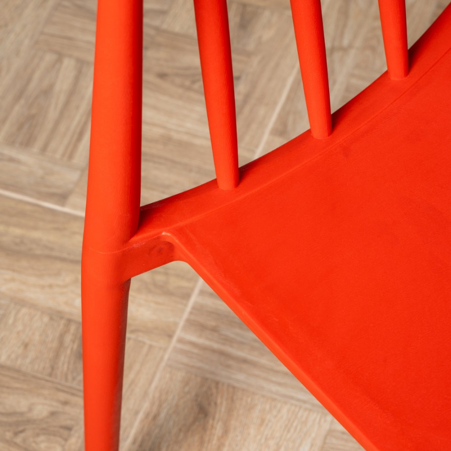 Комплект стол TOM (серый) + 4 стула KAI (красный)