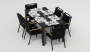 Обеденная группа  DOLLA FESTA plus каркас карбон / стол алюминий 180 / ткань антрацит