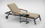 ШЕЗЛОНГ SOGNO S, каркас темно-серый карбон, текстилен серый, подушка бежевая