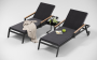 ШЕЗЛОНГ SOGNO S, каркас темно-серый карбон, текстилен серый, подушка антрацит