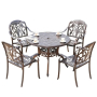 Обеденный комплект из литого алюминия Палм + 4 кресла Марбелья