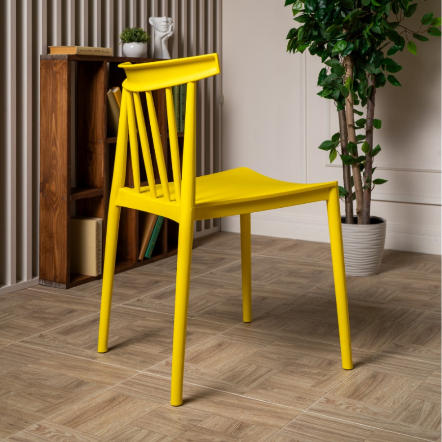 Комплект стол TOM (капучино) + 4 стула KAI (желтый)