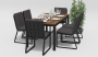 Обеденная группа Bella Carbon 180 стул Voglie антрацит