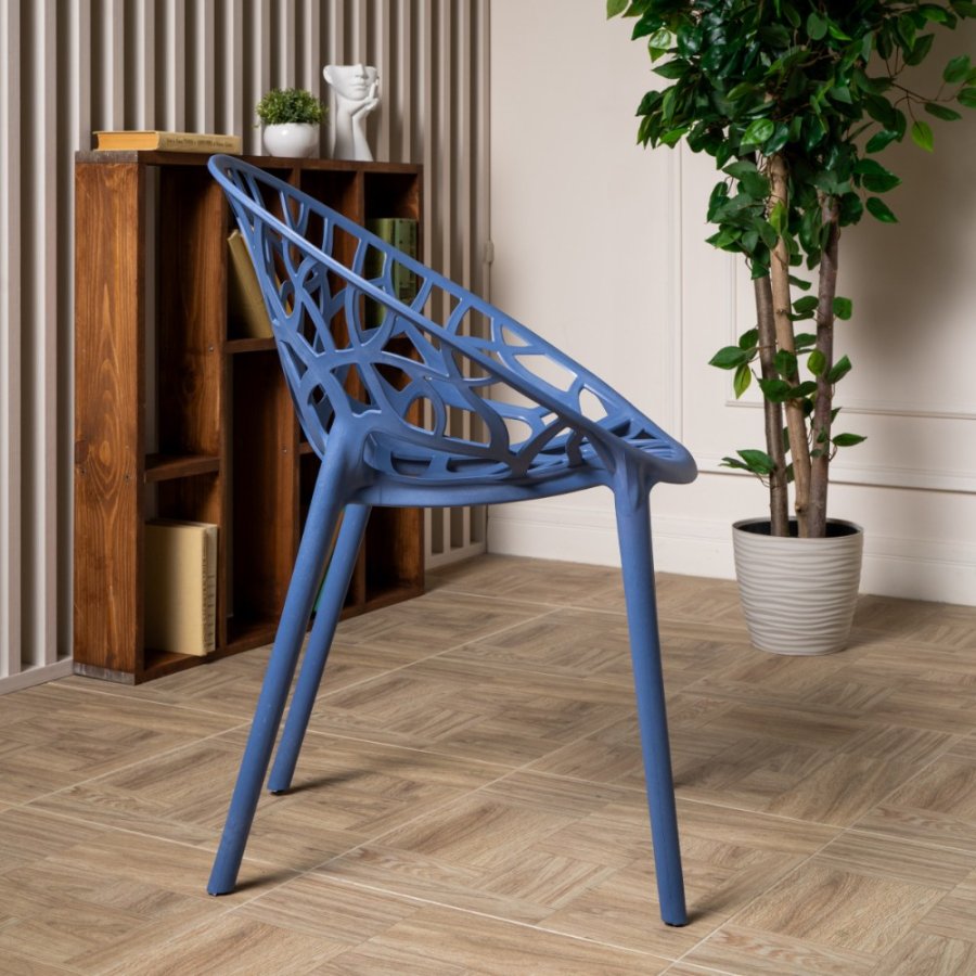 Комплект стол TOM (черно/белый) + 4 стула ARIA (лаванда)