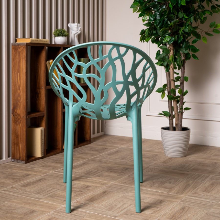 Комплект стол TOM (черно/белый) + 4 стула ARIA (нефрит)