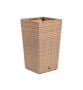 КАПУЧИНО кашпо для цветов плетеное из искусственного ротанга, цвет соломенный
