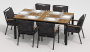 Обеденная группа  TELLA FESTA plus каркас карбон / стол тик 180 / ткань антрацит