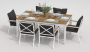 Обеденная группа  TELLA FESTA plus каркас белый / стол тик 180 / ткань антрацит