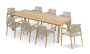 Коста тик Комплект обеденной мебели натуральный/бежевый, тик/алюминий/веревка, 8 персон