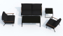 Лаунж зона FESTA  черная с двухместным диваном