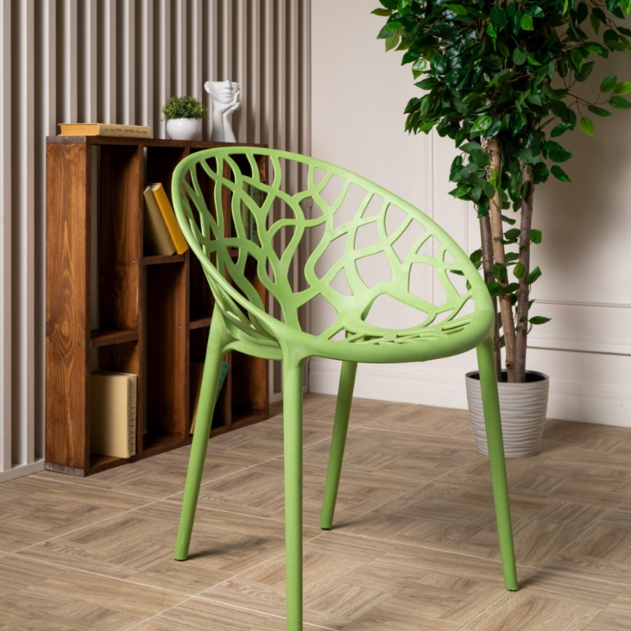 Комплект стол TOM (черно/белый) + 4 стула ARIA (мята)