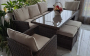 Комплект плетеной мебели из искусственного ротанга с диваном ZOYA коричневый
