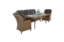 Обеденная группа BARCELONA S (Барселона) бежево-коричневая на 4 персоны из искусственного ротанга