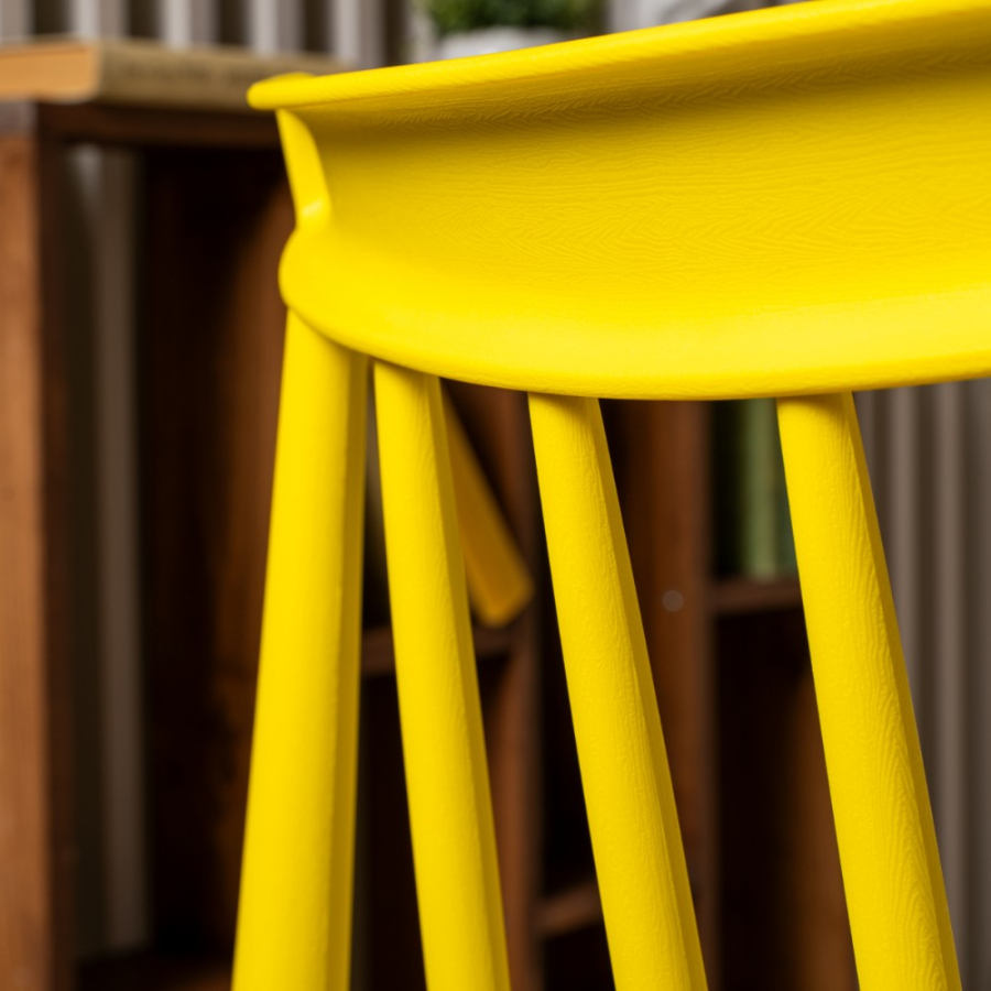 Комплект стол TOM (капучино) + 4 стула KAI (желтый)