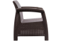Кресло YALTA (Ялта) темно коричневое из пластика под искусственный ротанг