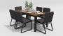 Обеденная группа Bella Carbon 180 стул Voglie антрацит