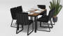 Обеденная группа Bella Carbon 180 стул Voglie черный