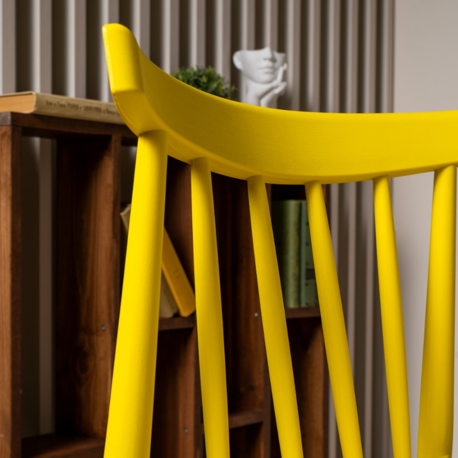 Комплект стол TOM (капучино) + 4 стула KAI (желтый)