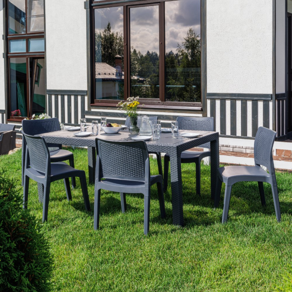 Обеденный комплект Royal Family JULY M стол, стулья цвет графит 