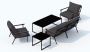 Лаунж зона FESTA антрацит с двухместным диваном
