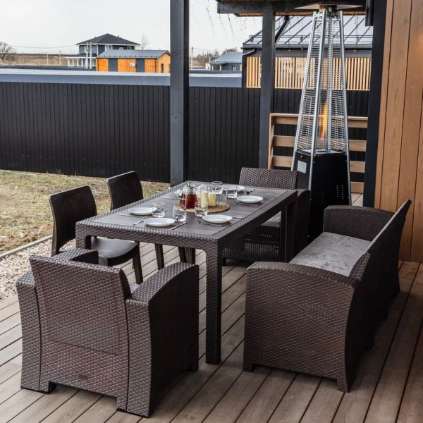 Обеденный комплект Royal Family LANA LUX DINING M коричневый