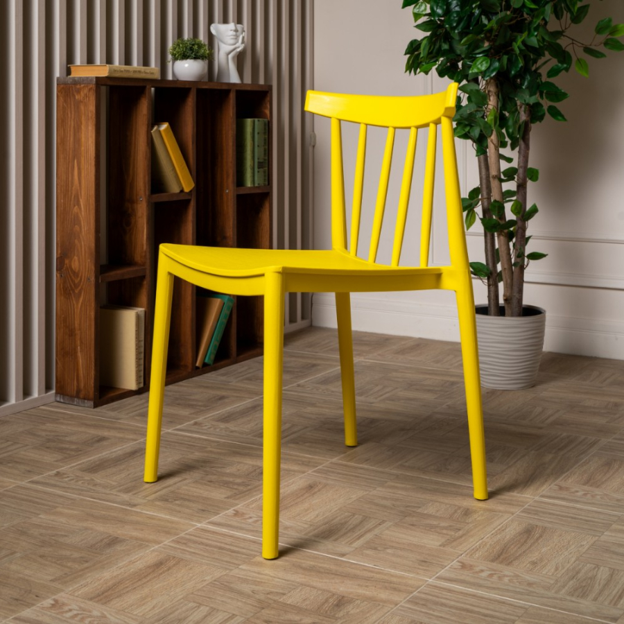 Комплект стол TOM (капучино) + 4 стула KAI (желтый)