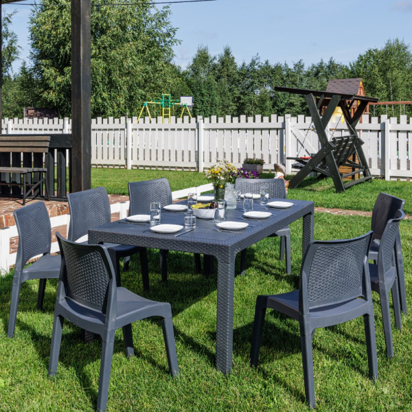 Обеденный комплект Royal Family JULY L стол и стулья графит