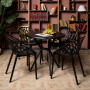 Комплект стол TOM (черный) + 4 стула ARIA (черный)