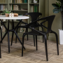 Комплект стол TOM (белый/черный) + 4 стула MAY (черный)