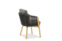 Авеста Кресло обеденное черный/натуральный, тик/алюминий/веревка