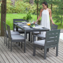 Набор садовый обеденный KORFU / 7 предметов: стол 180*87, 4 стула без и 2 с подлокот-ми / серый (S5)