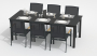 Обеденная группа  DOLLA SOLA - каркас карбон / стол алюминий 180 /  текстилен серый