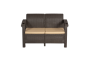 Диван двухместный YALTA SOFA 2 SEAT (Ялта) темно коричневый из пластика под искусственный ротанг