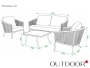 Комплект мебели из роупа OUTDOOR Аликанте (2-местный диван, 2 кресла, кофейный стол), серый микс