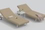 Шезлонг COSTA бежевый - белый каркас
